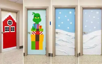 17 Christmas Door Decorations for School Kids Will Love