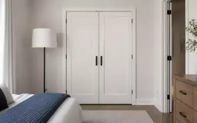 Bifold Door Makeover From Builder-Basic to Built-In Looking