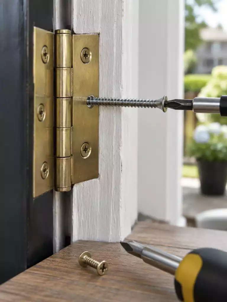 Replace short hinge screws
