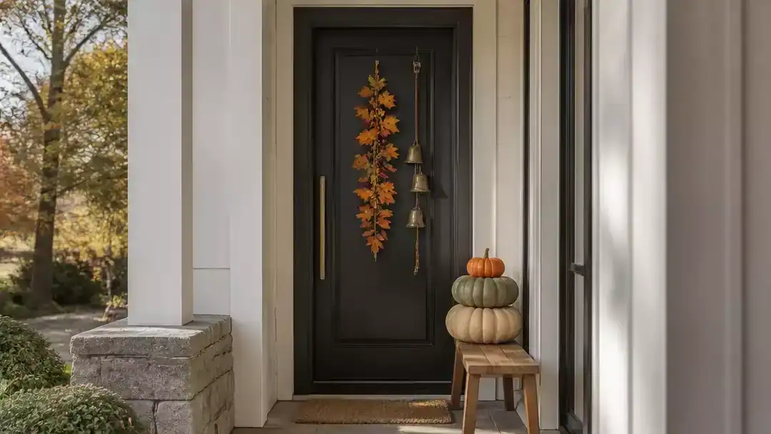 12 Small Front Door Fall Decor Ideas for a Narrow Slab