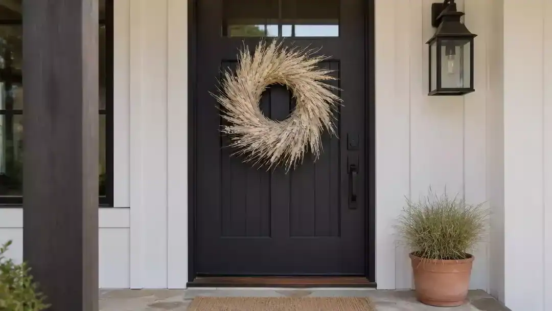 12 Modern Fall Wreaths for Front Doors in Clean Monochrome