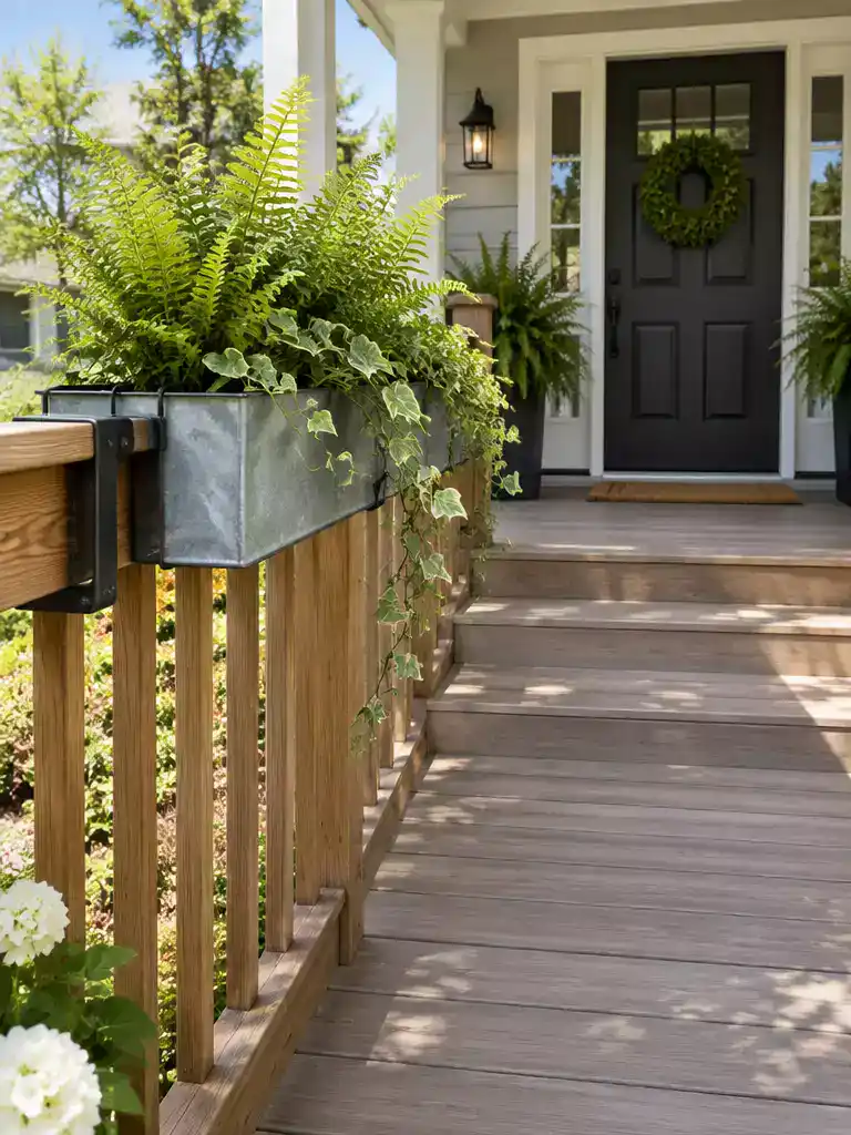 Railing trough