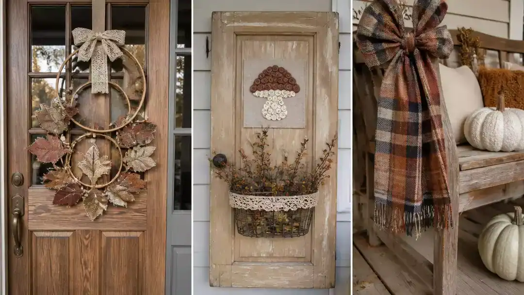 16 DIY Front Door Fall Decor Ideas From Thrifted Bits