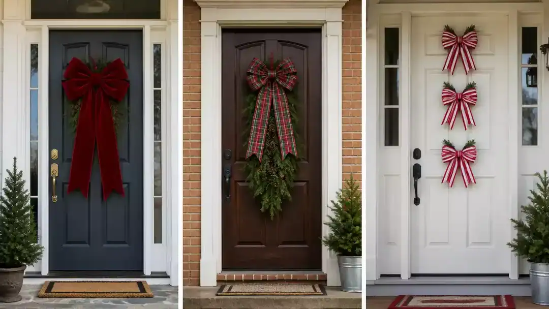 10 Christmas Door Decor Ideas with Bows
