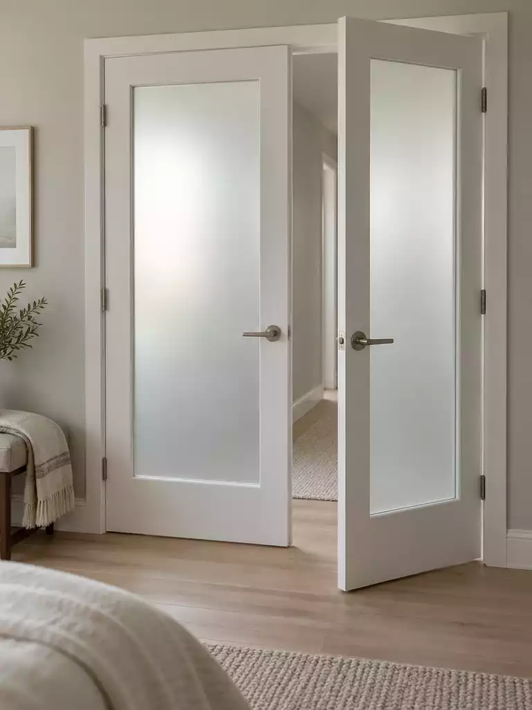 Frosted Glass French Doors
