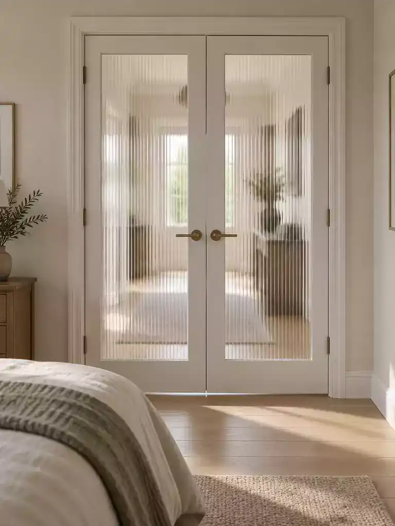 Reeded Glass French Doors